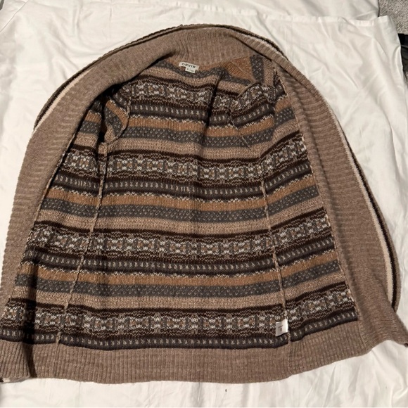 Orvis Taupe Multi-Patterned 55% Alpaca 45% Cotton Knit Cardigan, Small - Picture 6 of 12